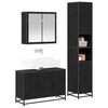 vidaXL Bathroom Furniture Set 3 pcs Black Oak Engineered Wood