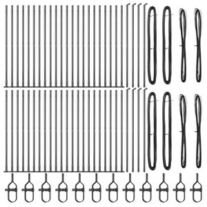 vidaXL Fence Post Other 52 pcs Grey 3.2 x 3.2 x 68.5 cm Steel