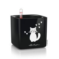 LECHUZA Table Planter CUBE Glossy CAT 14 ALL-IN-ONE High Gloss Black
