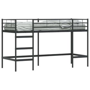 vidaXL Kids'Loft Bed Frame Plain Black 75 x 190 cm Steel