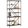 vidaXL Bookshelf Smoked Oak 91x36x176 cm Engineered Wood and Steel