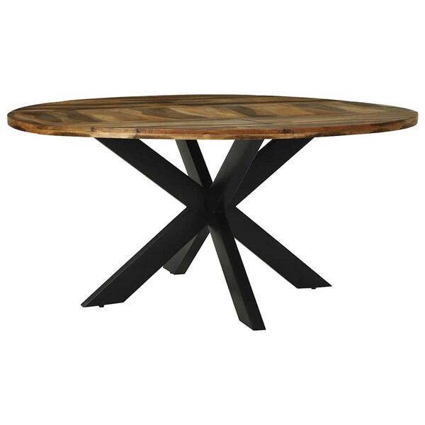vidaXL Dining Table Black oak 160 x 160 x 76 cm Solid acacia wood