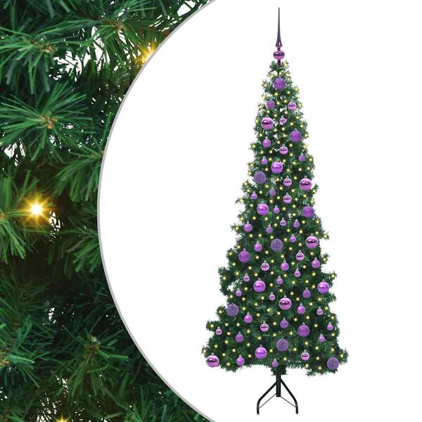vidaXL Corner Artificial Christmas Tree Green 180 cm PVC and Metal