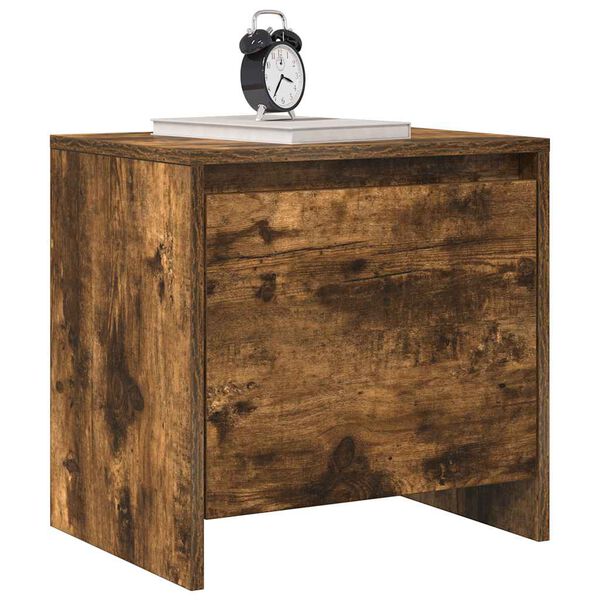 vidaXL Bedside Cabinet Smoked Oak 45x34x44.5 cm Engineered Wood