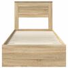 vidaXL Bed Frame with Headboard Sonoma Oak 90 x 200 cm Engineered Wood
