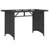 vidaXL Garden Table with Glass Top Black 110x68x70 cm Poly Rattan