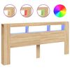 vidaXL LED Headboard Sonoma Oak 220x18,5x103,5 cm Engineered Wood