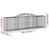 vidaXL Arched Gabion Baskets 10 pcs 300x50x80/100 cm Galvanised Iron