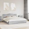 vidaXL Storage Bed Grey Sonoma 200 x 200 cm Engineered Wood