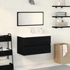 vidaXL Bathroom Furniture Set 3 pcs Black Oak Engineered Wood