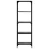 vidaXL Storage Rack with Black Glass Top 40x30x123 cm Steel