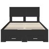 vidaXL Bed Frame with Headboard Black 120 x 190 cm Engineered Wood