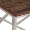 vidaXL Coffee Table Silver Stainless Steel and Solid Sleeper Wood