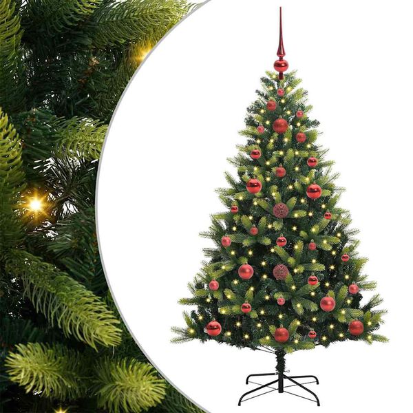 vidaXL Artificial Hinged Christmas Tree 150 LEDs Green 120 cm