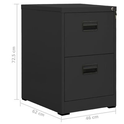 vidaXL Filing Cabinet Anthracite 46x62x72.5 cm Steel