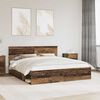 vidaXL Bed Frame with Headboard Old Wood 200 x 200 cm Engineered wood