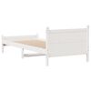 vidaXL Bed Frame without Mattress White 90x190 cm Single Solid Wood Pine
