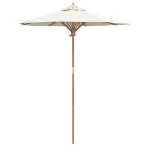 vidaXL Garden Parasol Cream White &Oslash; 180 x 230 cm Bamboo