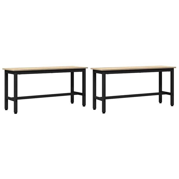 vidaXL Dining Bench 2 pcs Sonoma Oak 100 x 32.5 x 48.5 cm