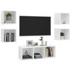 vidaXL 5 Piece TV Cabinet Set White Engineered Wood
