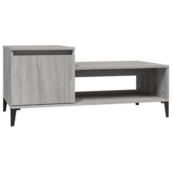 vidaXL Coffee Table Grey Sonoma 100x50x45 cm Engineered Wood
