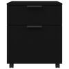 vidaXL Mobile File Cabinet with Wheels Black 45x38x54cm Engineered Wood