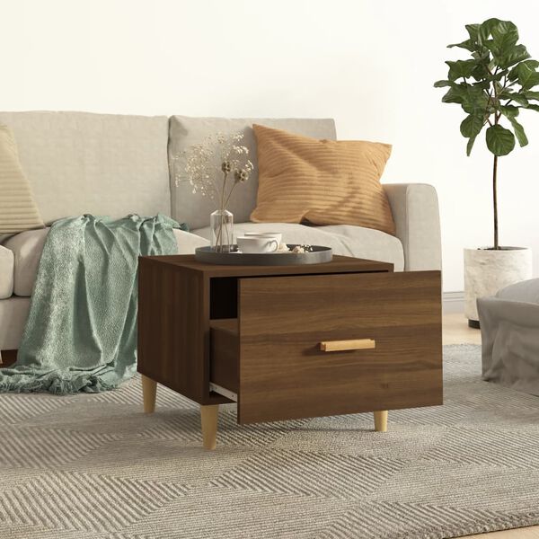 vidaXL Coffee Table Brown Oak 50x50x40 cm Engineered Wood