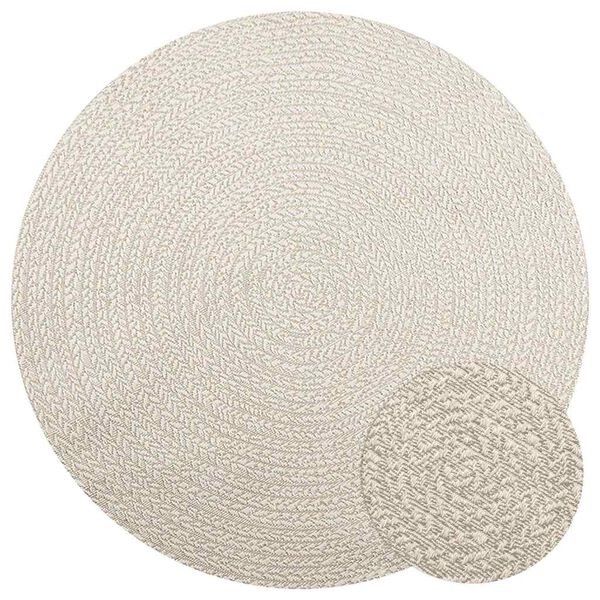 vidaXL Rug ZIZUR Cream &Oslash; 160 cm Jute Look Indoor and Outdoor