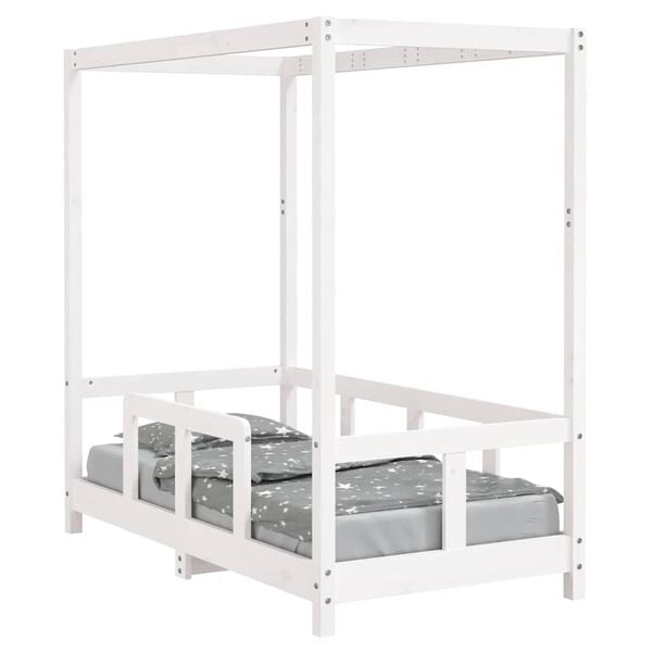 vidaXL Kids Bed Frame White 70x140 cm Solid Wood Pine