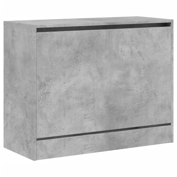 vidaXL Shoe Cabinet Concrete Grey 80x34x63 cm Engineered Wood