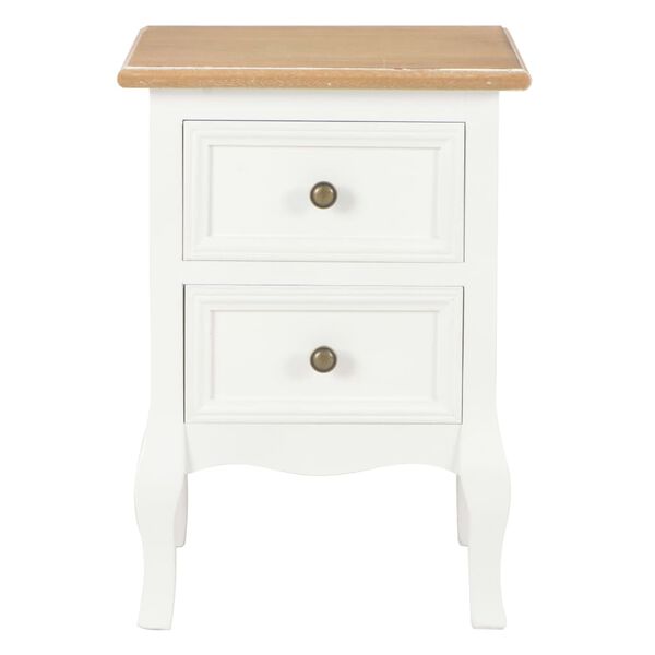 vidaXL Bedside Cabinet 2 pcs White 35x30x49 cm MDF