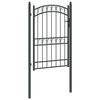 vidaXL Fence Gate with Lock Grey 200 x 100 cm Powder-coated steel