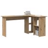 vidaXL Desk with Shelf Artisan Oak 142 x 102 x 73 cm Engineered Wood
