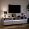 vidaXL TV Wall Cabinet with LED White 180x31x45 cm