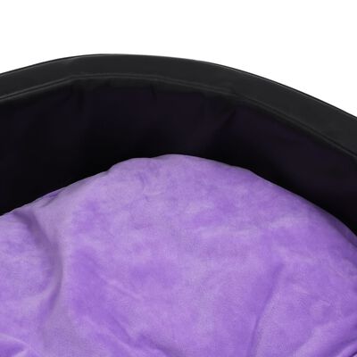 vidaXL Dog Bed Black and Purple 99x89x21 cm Plush and Faux Leather