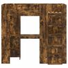vidaXL Loft Bed Frame with Desk Smoked Oak 75 x 190 cm Engineered Wood