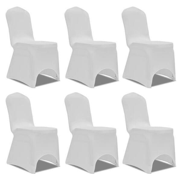 vidaXL Chair Cover Stretch White 12 pcs