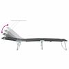 vidaXL Sun Lounger Folding 2-person 2 pcs Black 58 x 188 x 77cm Fabric