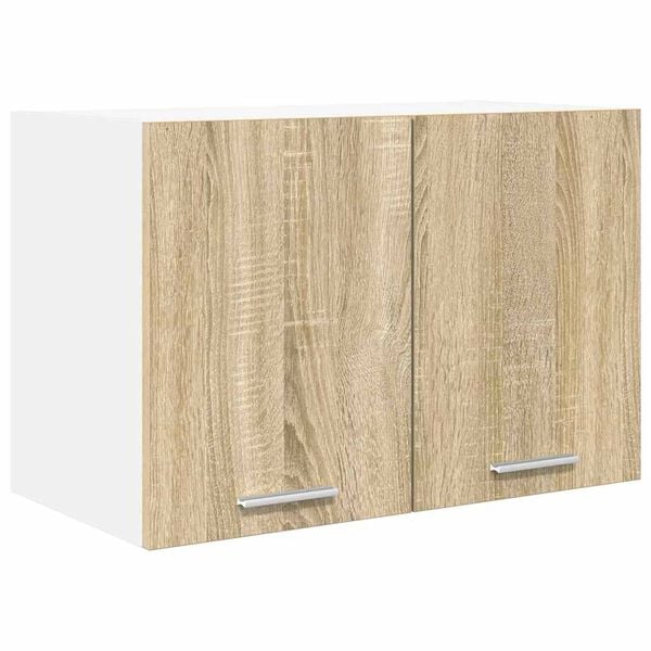 vidaXL Hanging Cabinet with Door Sonoma Oak and White 60 x 31 x 40 cm