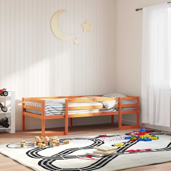 vidaXL Kids' Bed Frame without Mattress Wax Brown 90x200 cm