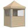 vidaXL Foldable Party Tent Pop-Up with 4 Sidewalls Beige