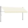 vidaXL Retractable Awning Cream 400x150 cm Fabric and Steel