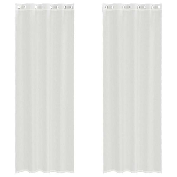 vidaXL Voile Curtains with Grommets 2 pcs White