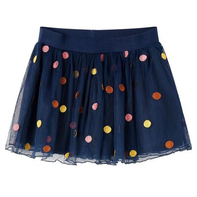 Kids' Tulle Skirt with Polka Dot Navy Blue 92