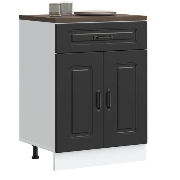 vidaXL Kitchen Base Cabinet Kalmar Black Engineered Wood
