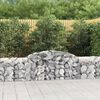 vidaXL Arched Gabion Basket 300x50x60/80 cm Galvanised Iron