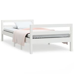 vidaXL Bed Frame without Mattress White 80x200 cm Solid Wood Pine