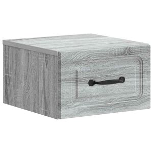 vidaXL Wall-Mounted Bedside Cabinet Grey Sonoma 34.5 x 33 x 20 cm