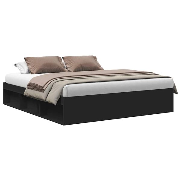 vidaXL Bed Frame without Mattress Black 180x200 cm Super King Super King Size