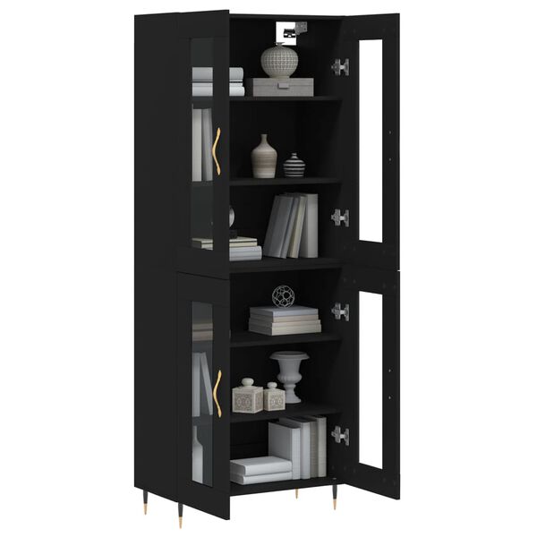 vidaXL Highboard Black 69.5x34x180 cm Engineered Wood